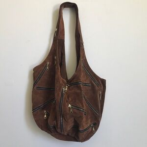 COPY - JJ Winters Multi Zippered Suede Bag